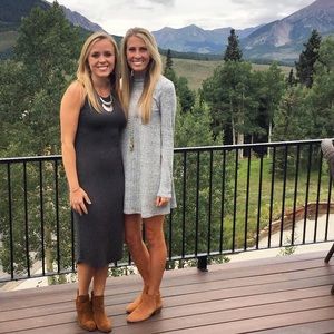 Gray, Long Sleeve Comfy Dress